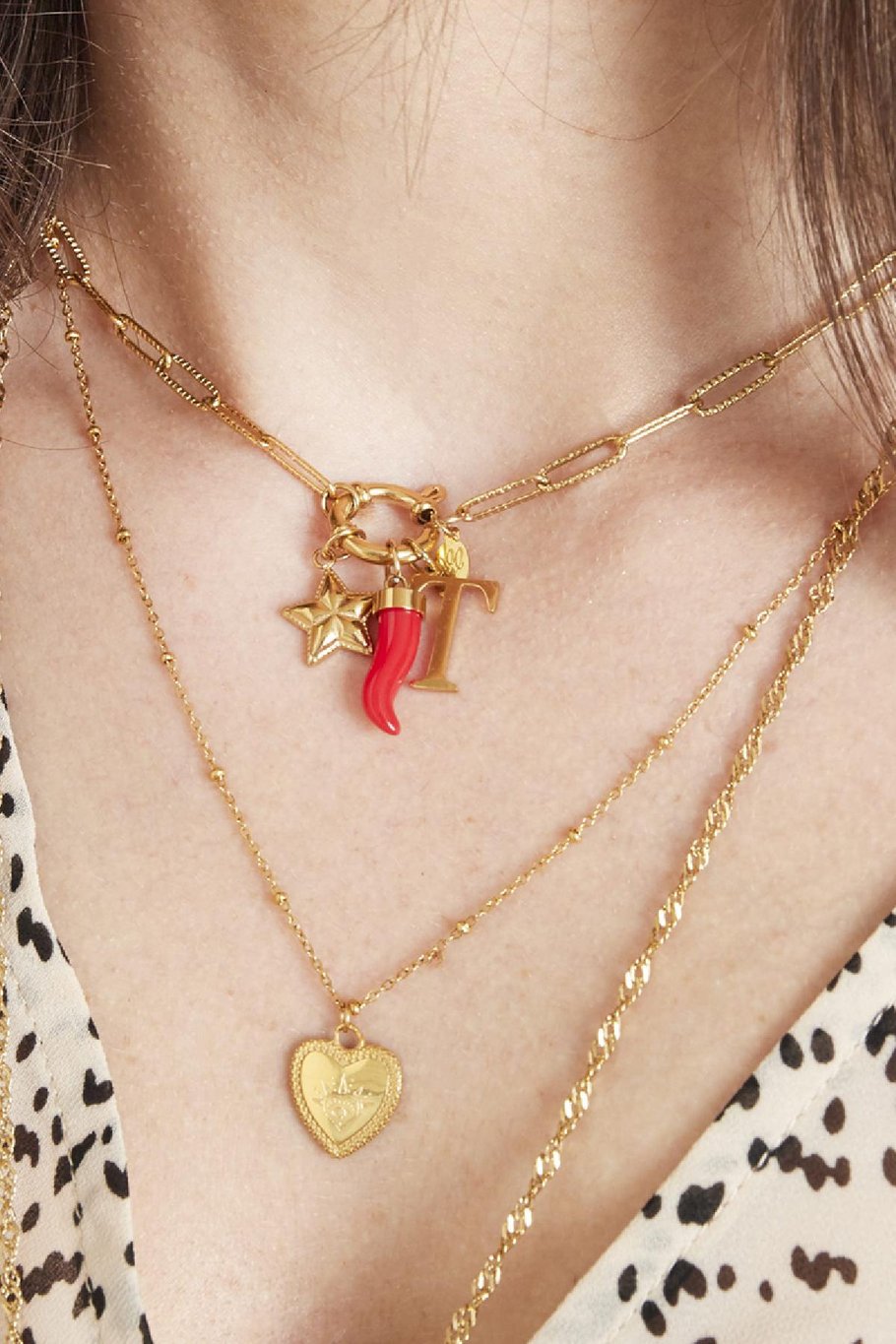 Collier Chain Beau Couleur or Acier inoxydable h5Image4